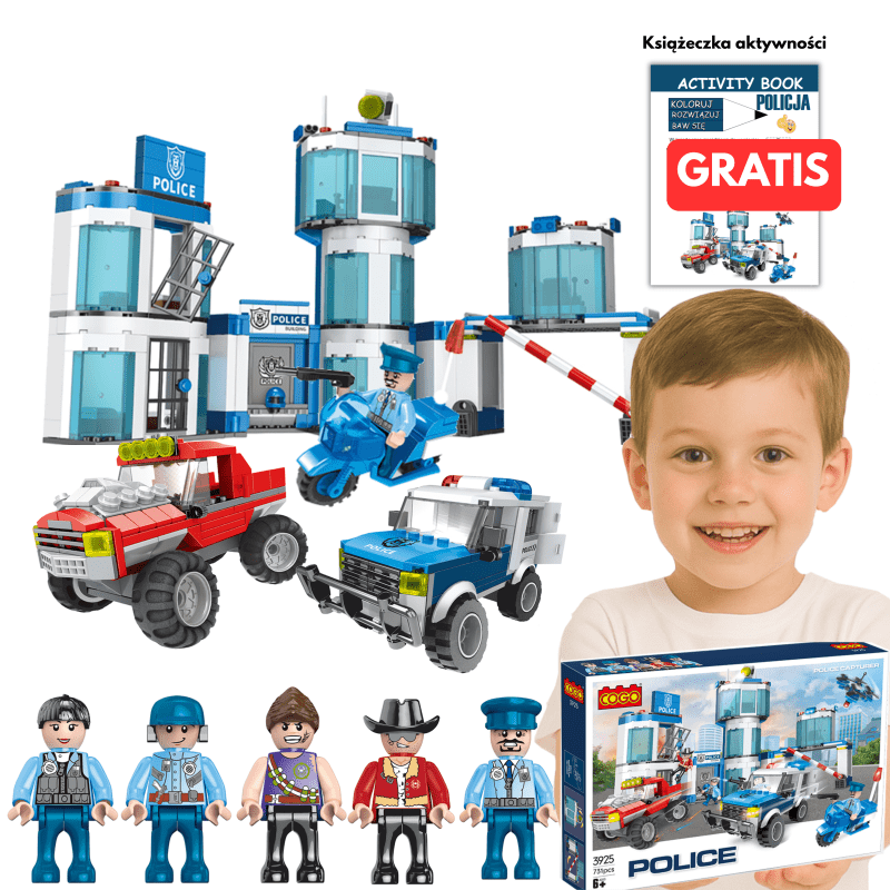 Klocki Zestaw Klocków 731el Policja Posterunek Samochód City Dla Dzieci
