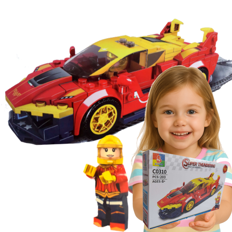 Klocki Konstrukcyjne Zestaw 203el Auto Samochód Dla Dzieci nr1 Kreatywny