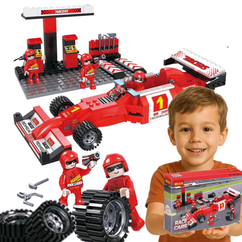 Klocki Formuła 1 Samochód Wyścigowy – Zestaw dla 6+