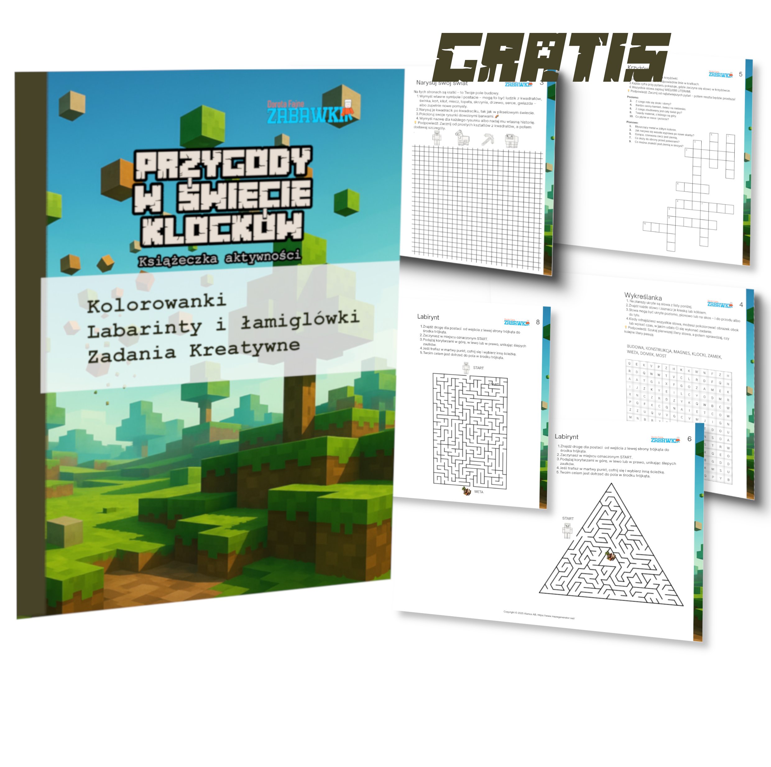 Klocki magnetyczne Minecraft 128 elelmentów MagBro - obrazek 4