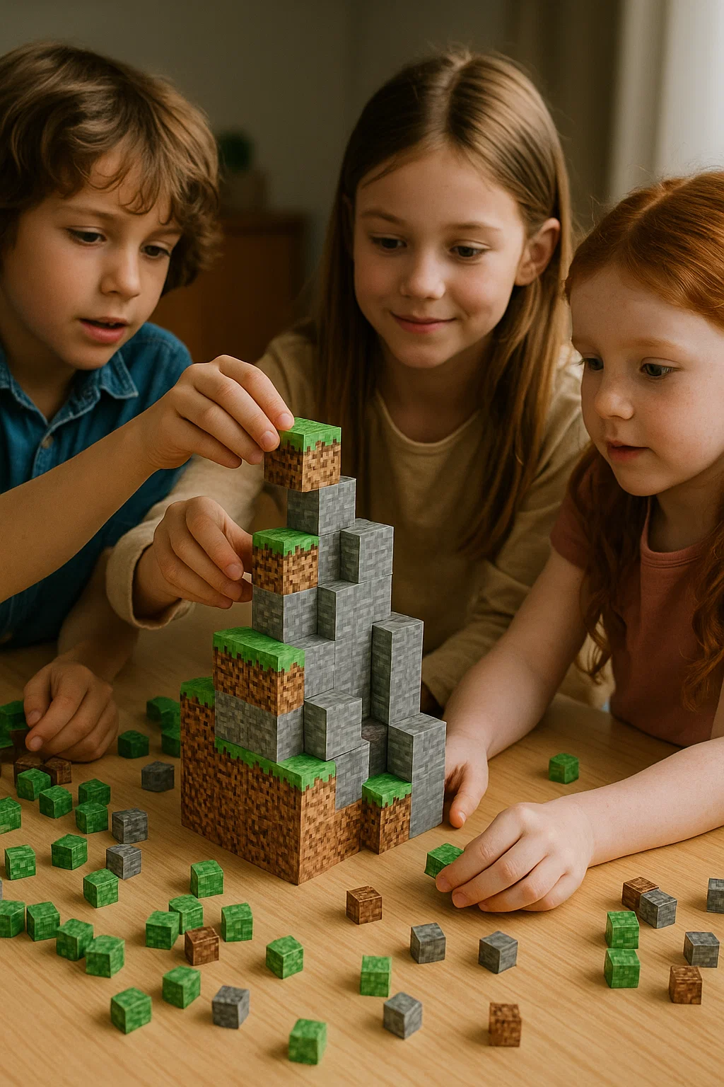 Świąteczne pomysły na zabawy z magnetycznymi klockami w stylu Minecraft